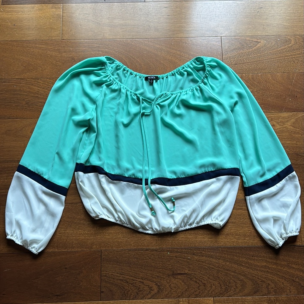 XOXO Women’s Color Block Blouse